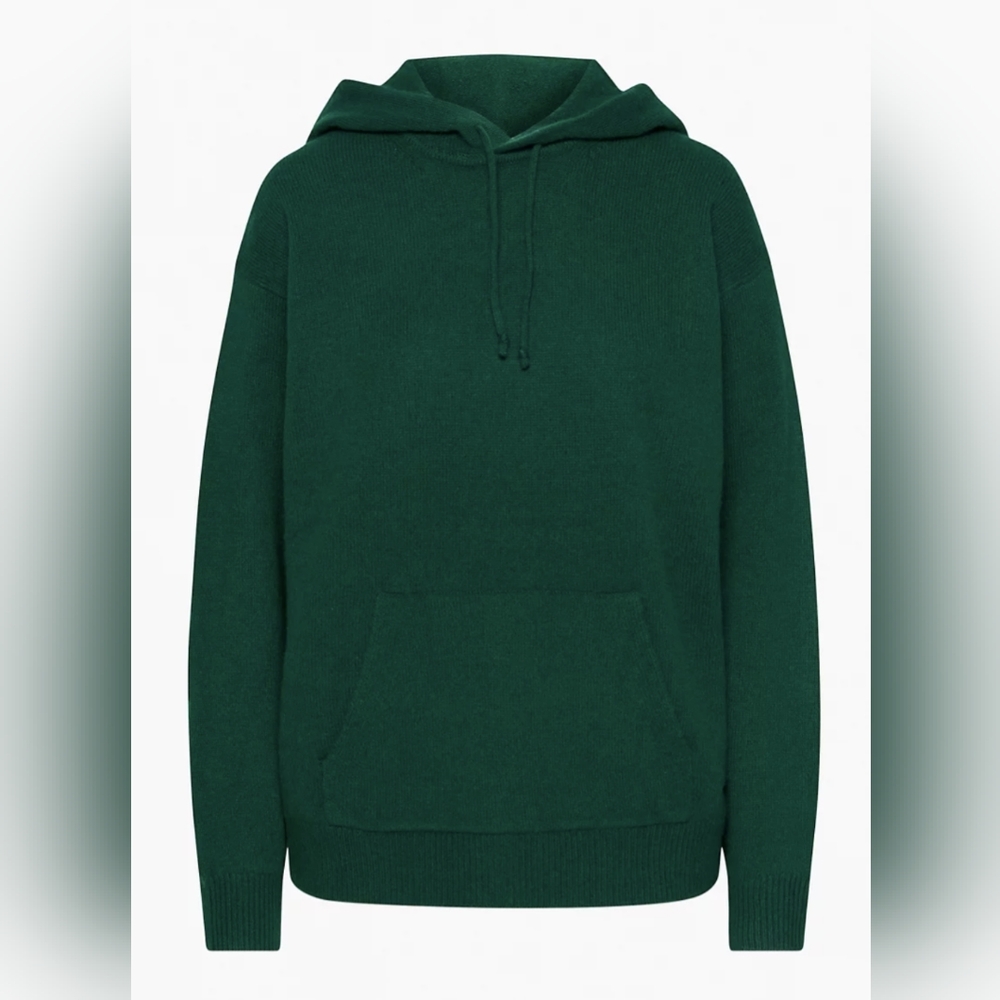 NWT Aritzia Tna Cashwool Cashmere Boxy Zip Biome Green Hoodie Women’s Size XL - Picture 2 of 4